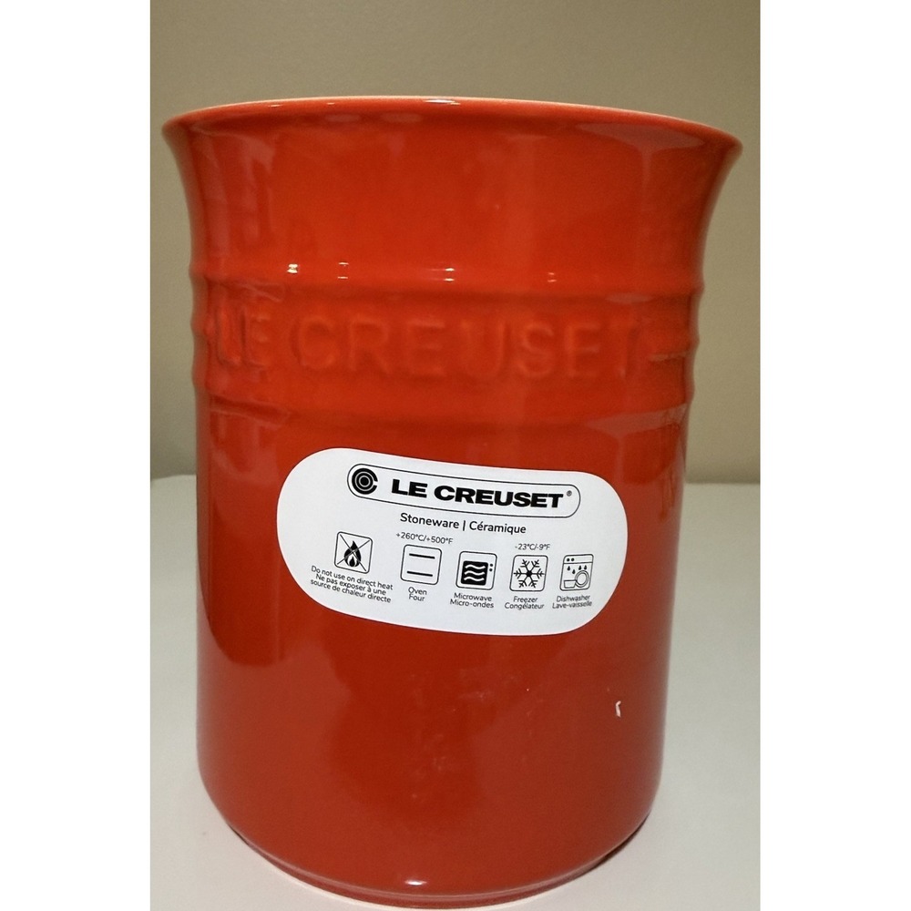 Le Creuset Stoneware Utensil Crock‎ 1 Liter Carmin NEW